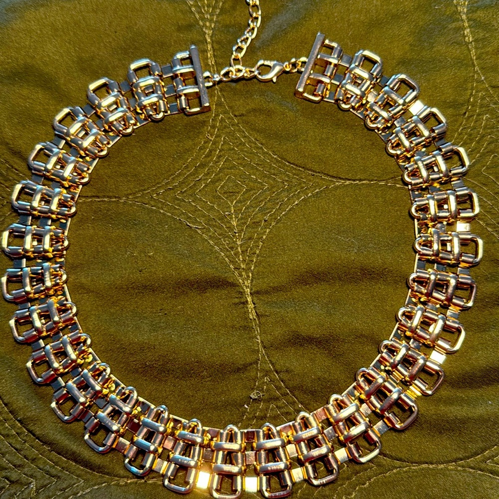 Gold link chain necklace